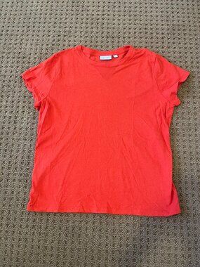 Clare V Classic Tee in bright poppy - M